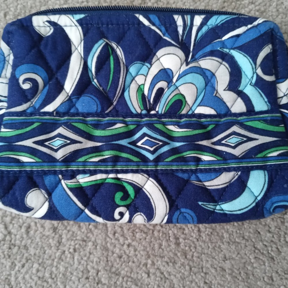 Vera Bradley Mediterranean Blue Makeup Bag Pouch